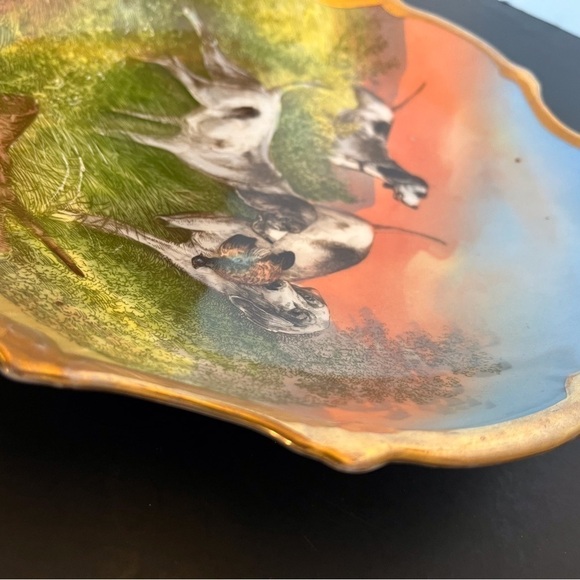 Antique Victoria Carlsbad Plate - Hunting Dogs  Made in Austria - Picture 6 of 13